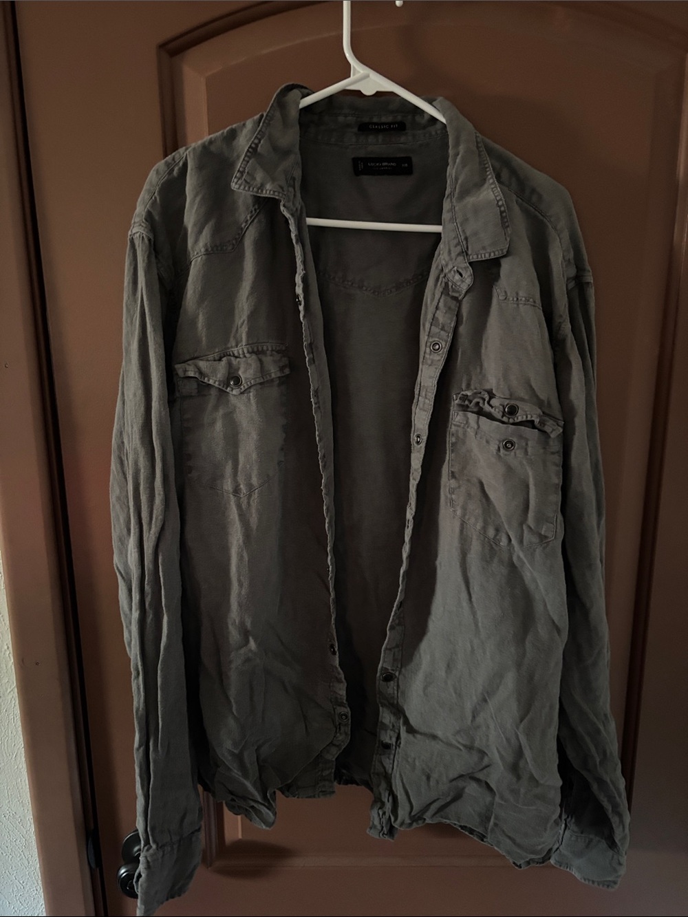 Lucky Brand Men's Military-Style Button Front Jacket - Gray